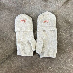 Carolina Amato Angora Wool Fingerless Mittens Gloves